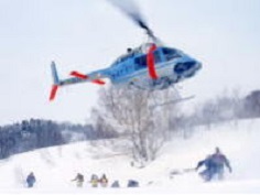 ヘリコプターの遭難救助訓練の状況