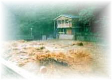 土砂が流入している災害の写真