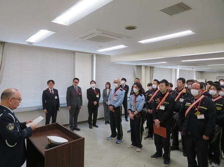 五所川原郵便局における「春の全国交通安全運動出発式」